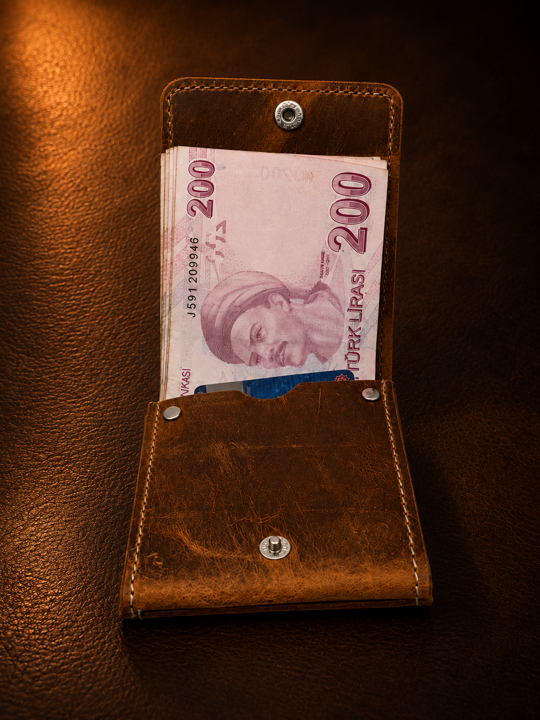 Derion Hakiki Deri Taba Cüzdan – Premium El Yapımı - Görsel 2